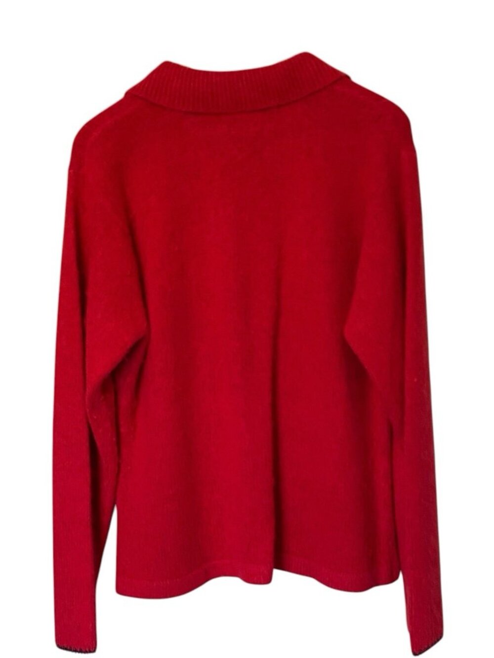 Samantha Taylor Women's L Red Embroidered Artsy Light Sweater Cardigan - Picture 2 of 6
